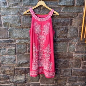 INC International Concepts Embroidered Sleeveless Shift Dress Petite Large NWOT